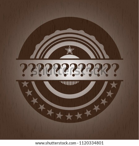 Question Mark retro wood emblem