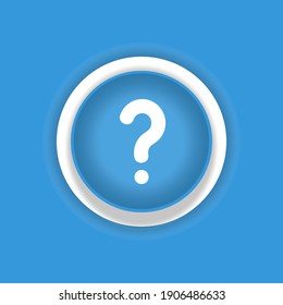 question mark round blue vector icon with shadow