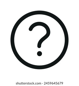 Question mark round isolation icon, help mark circle linear icon, more information outline vector icon with editable stroke