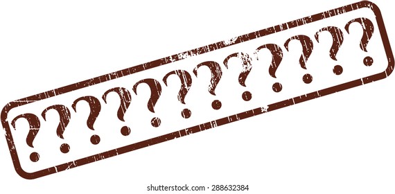 Question Mark rubber grunge stamp