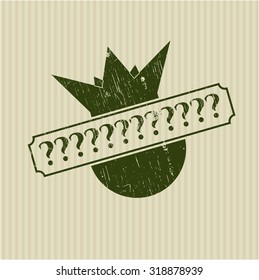 Question Mark rubber grunge stamp