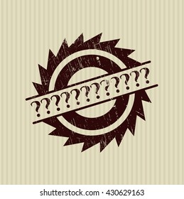 Question Mark rubber seal with grunge texture