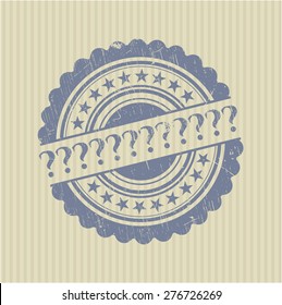 Question mark rubber stamp