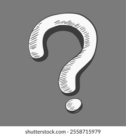 Question mark scribble. Quiz symbol doodle. Ask a problem?