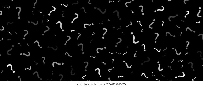 Question mark Seamless Dark pattern. Seamless repeating tiling question flat pattern. Question marks design for social media quiz, survey or poll. EPS Vector