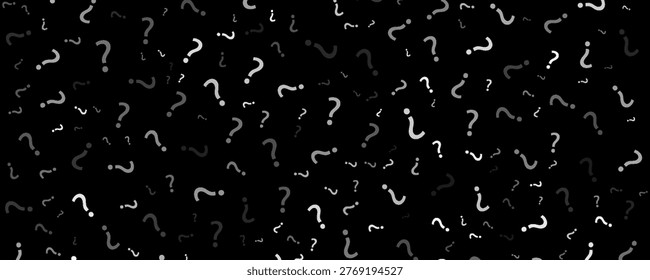 Question mark Seamless Dark pattern. Seamless repeating tiling question flat pattern. Question marks design for social media quiz, survey or poll. EPS Vector