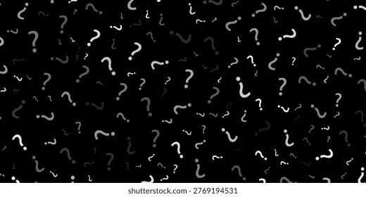Question mark Seamless Dark pattern. Seamless repeating tiling question flat pattern. Question marks design for social media quiz, survey or poll. EPS Vector