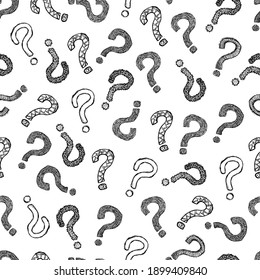 Question mark seamless outline pattern grunge background