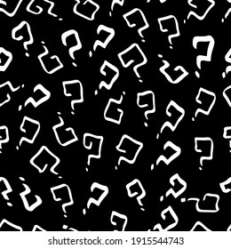 Question mark seamless outline pattern grunge background