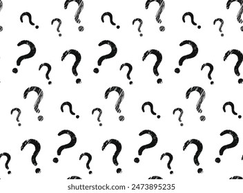 question mark seamless pattern ask white background