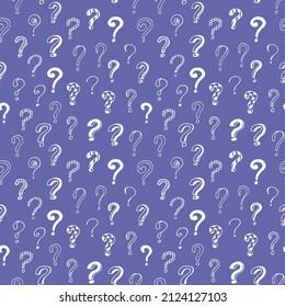 question mark seamless pattern hand drawn doodle