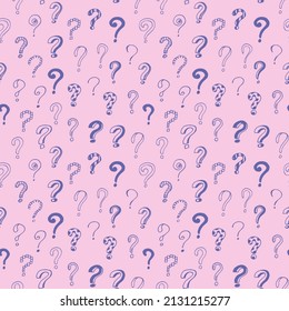 question mark seamless pattern. hand drawn in doodle style