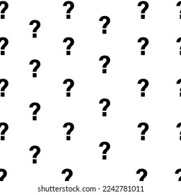 Question Mark seamless pattern, isolated on white background. Vector illustration, easy to edit