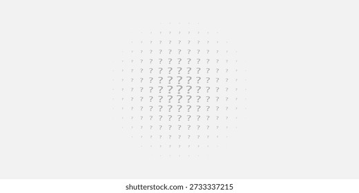 Question mark seamless pattern. Repeating interrogation patern. Hand drawn black simple icon on white sample background. Repeated modern wallpaper for design prints. Repeat swatch.	