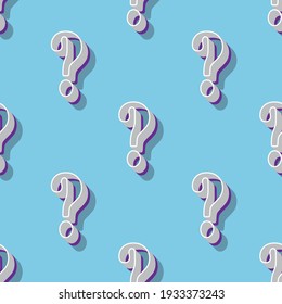 Question mark seamless pattern in retro style. Vector illustration for fabric, cards, invitations, wrapping paper, stationery and web backgrounds