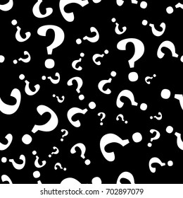 Question mark seamless pattern . Vector seamless pattern with question marks. Monochrome hipster background.