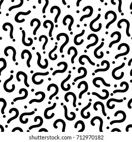 Question Mark Seamless Pattern Vector Background