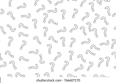 Question mark seamless pattern . Vector seamless background. Monochrome abstract backdrop. Black punctuation marks. svg