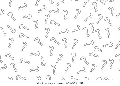 Question mark seamless pattern . Vector seamless background. Monochrome abstract backdrop. Black punctuation marks.