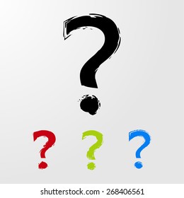 question mark. Set of color question mark. paint