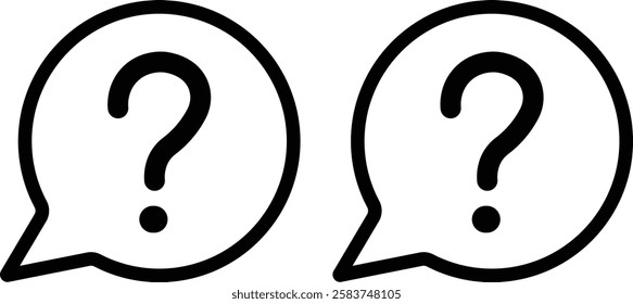 Question mark set of vector isolated icons. Question mark icon symbol. Help sign speech bubbles. Chat question icon.