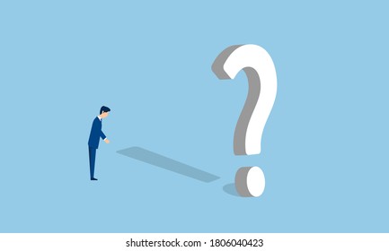 Question Mark Shadow Surprised Markbusinessman Standingvector Stock 