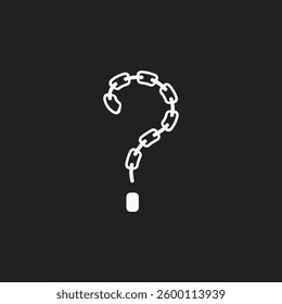 Question mark shaped like a chain
White question mark on a black background