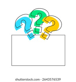 Question mark sign background with blank space isolated on white background. Quiz concept. Vector stock