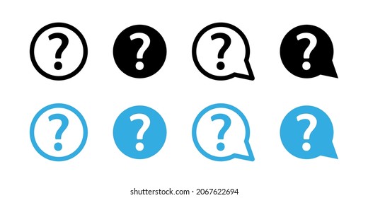Question mark sign. Faq logo. Question icon vector set. Ask help mark. Ask help to answer isolated symbol.