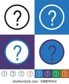 Question mark sign Flat minimal icon vector