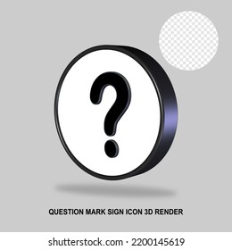 QUESTION MARK SIGN ICON 3D RENDER