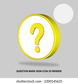 QUESTION MARK SIGN ICON 3D RENDER