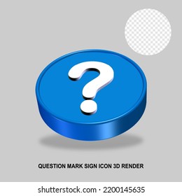 QUESTION MARK SIGN ICON 3D RENDER