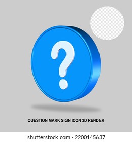 QUESTION MARK SIGN ICON 3D RENDER