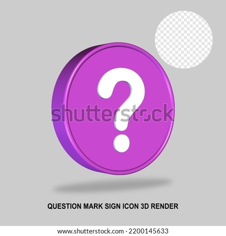QUESTION MARK SIGN ICON 3D RENDER