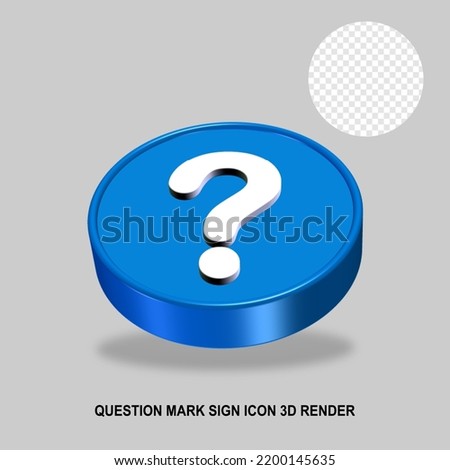 QUESTION MARK SIGN ICON 3D RENDER