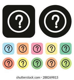 Question Mark Sign Icon. Ark Symbol. Tool Bar Icon. Vector