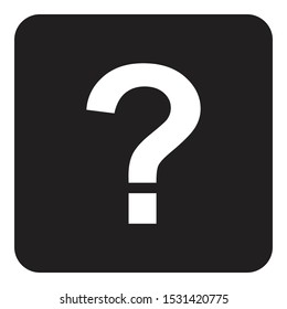 question mark sign icon in black square and isolated vector illustration