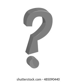 Question mark sign icon in black monochrome style isolated on white background vector illustration