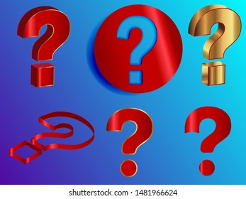 Question mark sign icon design. Help symbol. FAQ sign. question mark red ribbon. Question and answer, consultation, support, manual concept icon. Graphic pictograph for mobile apps, websites.