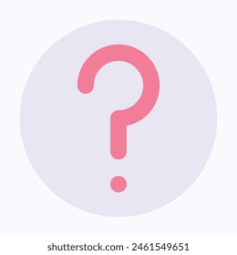 Question Mark Sign Icon, FAQ Button, Asking Questions, Ask For Help, Question Mark Stamp. Need Information, Query, Flat Style Isolated Vector Icon.