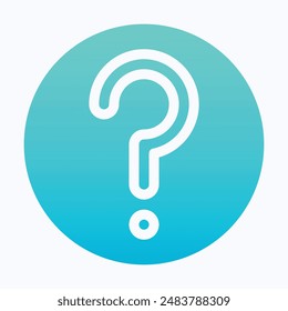 Question Mark Sign Icon, FAQ Button, Asking Questions, Ask For Help, Question Mark Stamp. Need Information, Query, Isolated Gradient Vector Icon.