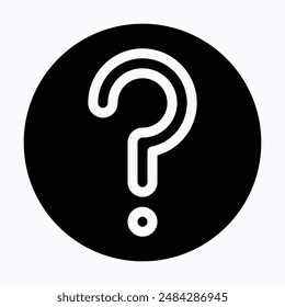 Question Mark Sign Icon, FAQ Button, Asking Questions, Ask For Help, Question Mark Stamp. Need Information, Query, Isolated Silhouette Vector Icon.