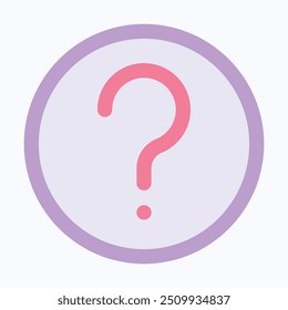 Question Mark Sign Icon, FAQ Button. Asking Questions. Ask For Help. Question Mark Stamp. Need Information. Query. User Interface, User Experience, Flat Style Isolated Vector Icon.