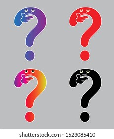 Question mark sign icon with the hand