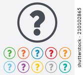 Question mark sign icon. Help symbol. FAQ sign. Round circle buttons with frame. Vector