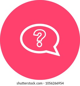 Icono de signo de signo de interrogación. Símbolo de burbuja de voz de ayuda. Signo de FAQ. Vector