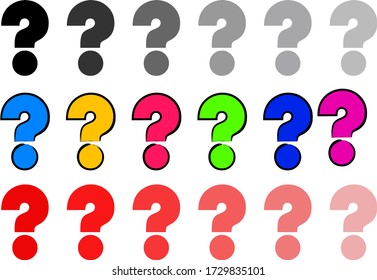 Icono de signo de signo de interrogación. Símbolo de ayuda. Signo de FAQ. Conjunto de vectores de marca de preguntas.