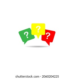 Icono de signo de signo de interrogación. Símbolo de burbuja de voz de ayuda. Signo de FAQ. EPS vectorial 10
