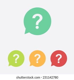 Question mark sign icon. Help symbol. FAQ sign. Flat design style. EPS 10.